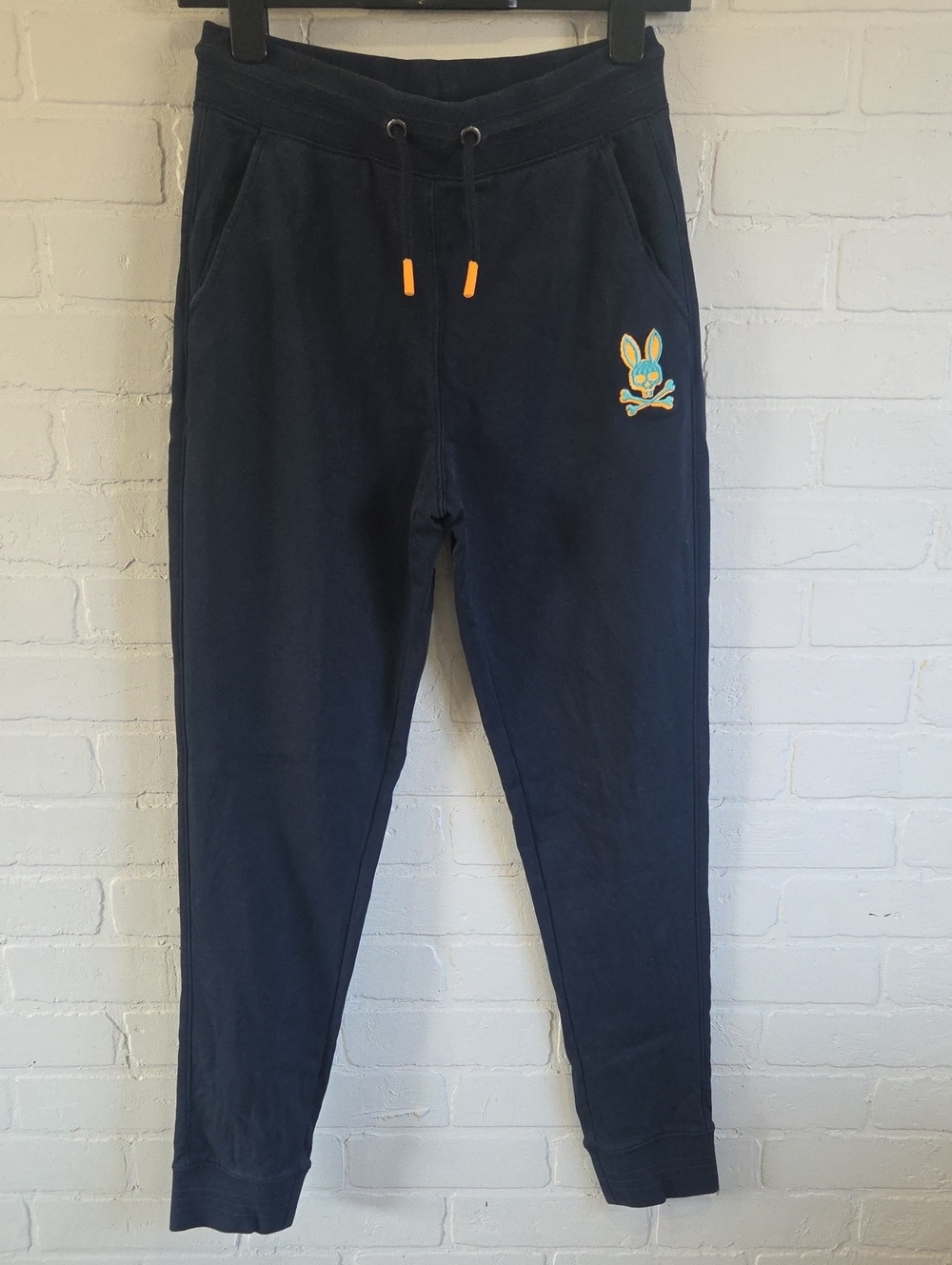 Psycho Bunny Navy Sweatpants with Yellow Accent